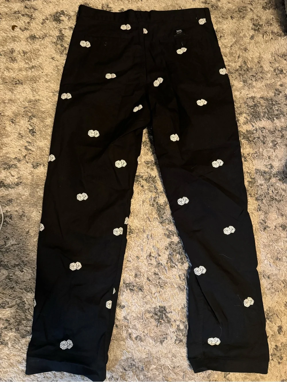 Vans Black Chino Pants with dice